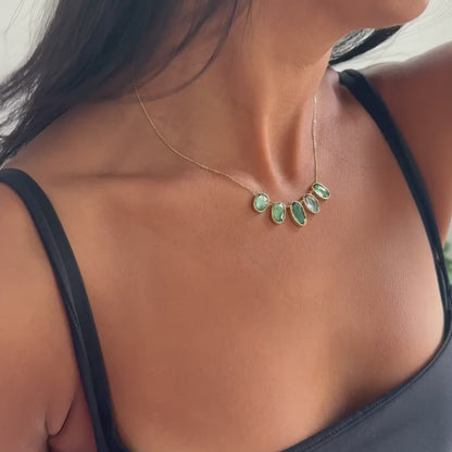 Large Multi Green Tourmaline Necklace