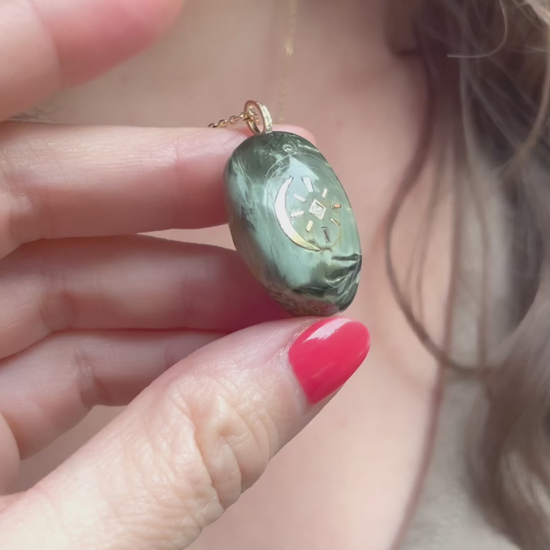 Sun & Moon Cat's Eye Necklace