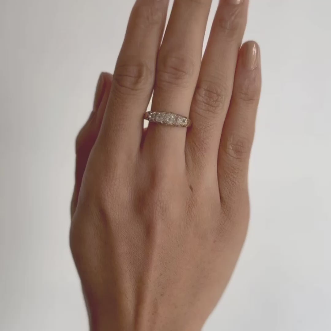 Diamond Elegance Half Hoop Ring