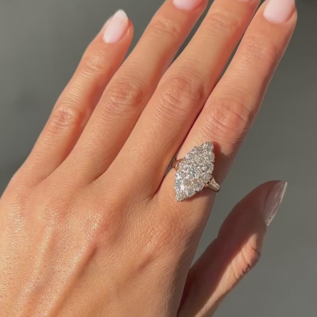 Victorian Diamond Navette Ring