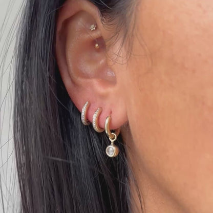 Rosecut Diamond & Gold Hoop Earrings