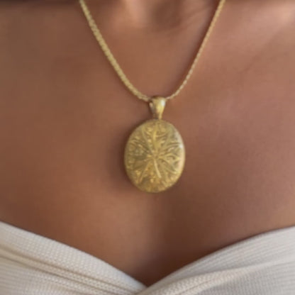 Large Engraved Tapestry Locket