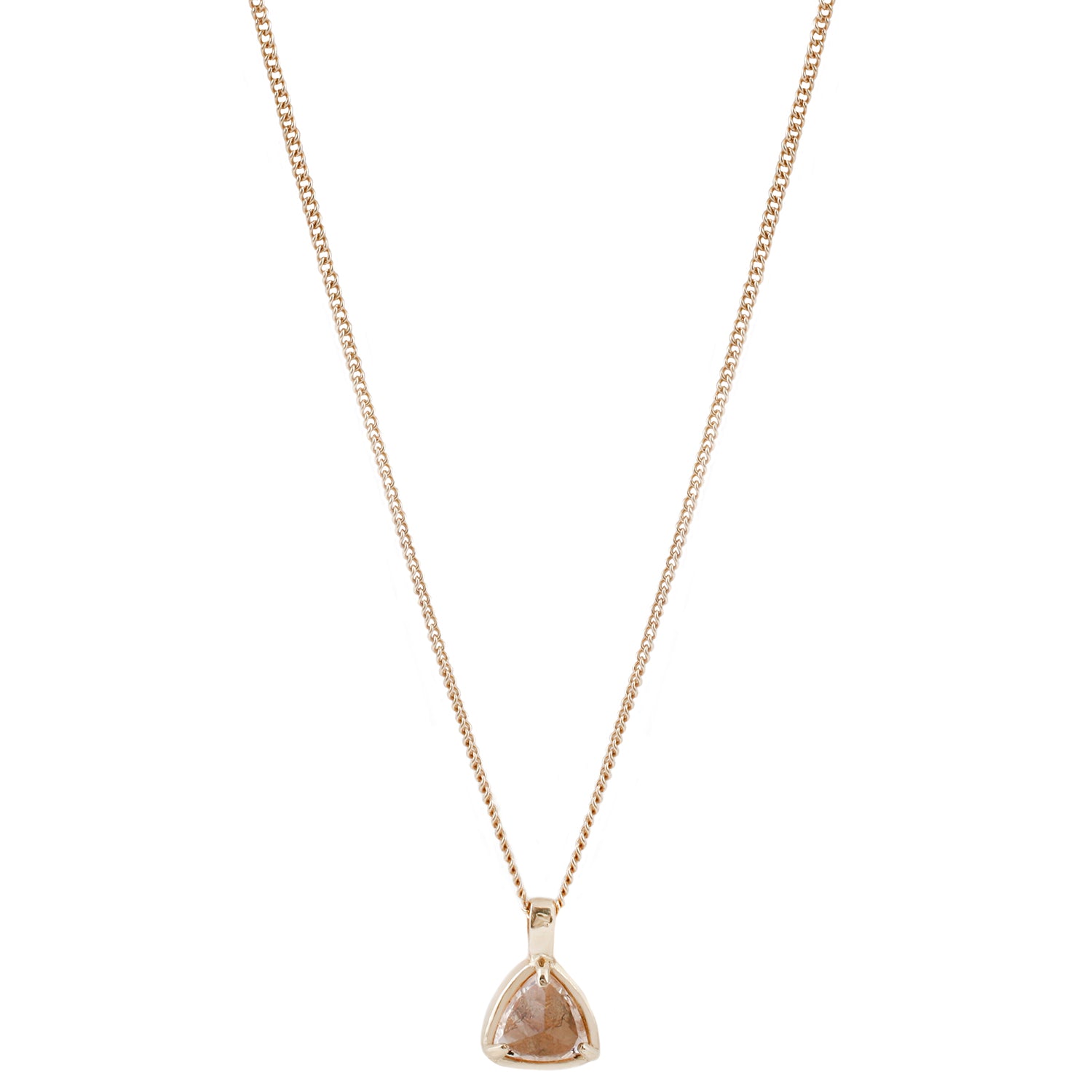 Gold Morganite Trillion Necklace