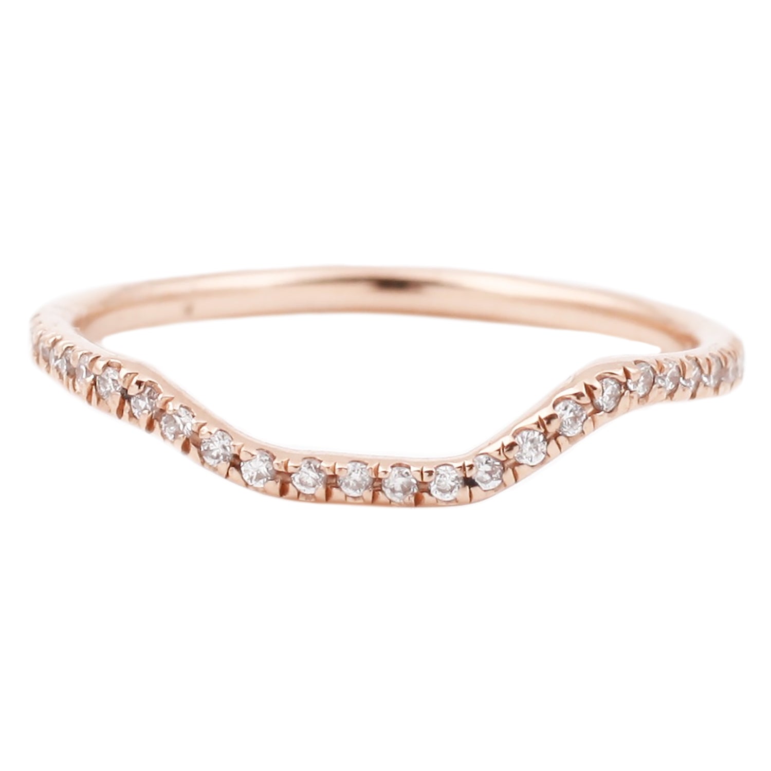 Lauren Wolf Rose Gold White Diamond Half Eternity Nesting Band