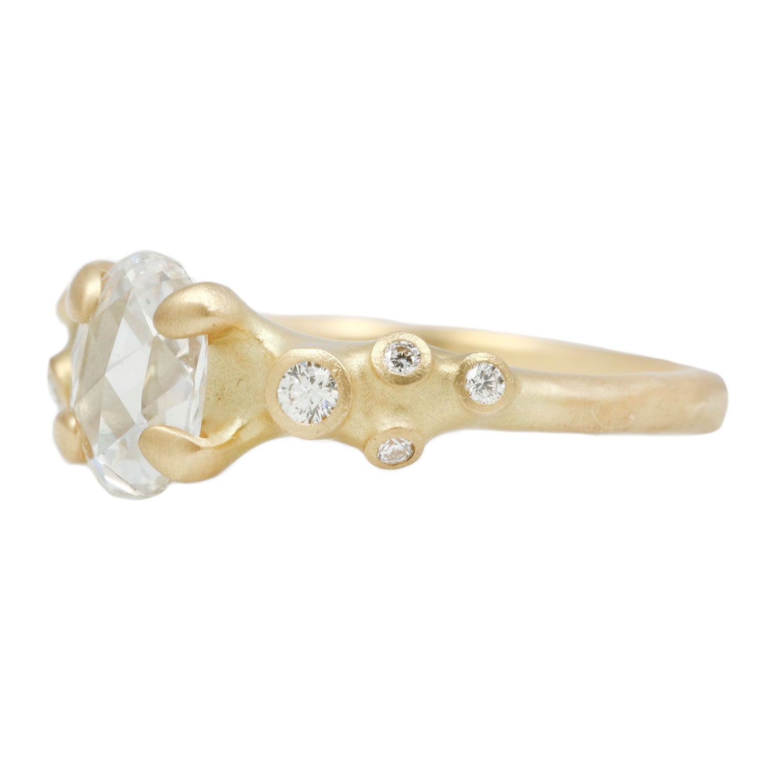 Oval White Diamond Cluster Ring