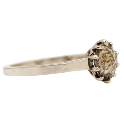 Smoke Diamond Solitaire Ring