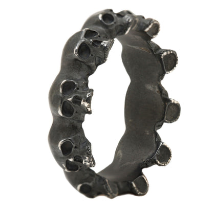 Oxidized Skull Eternity Ring