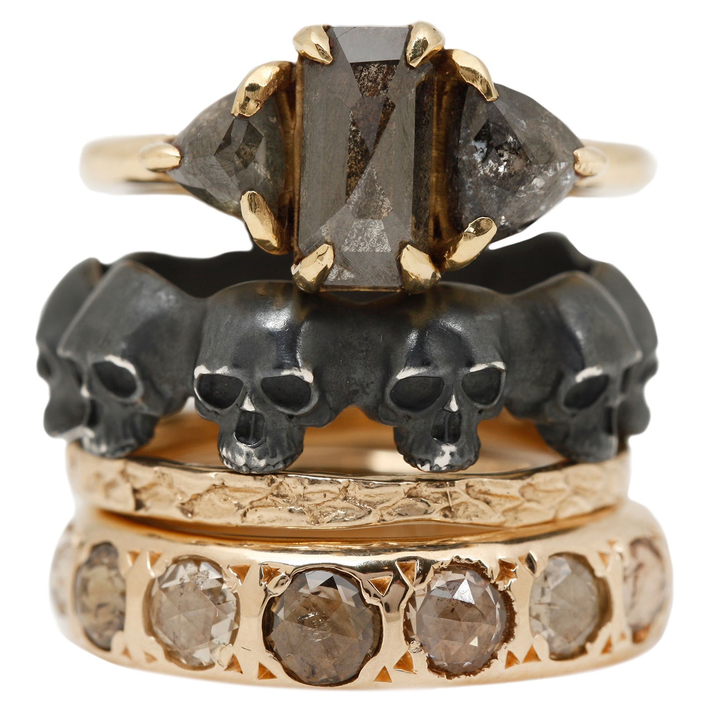 Oxidized Skull Eternity Ring