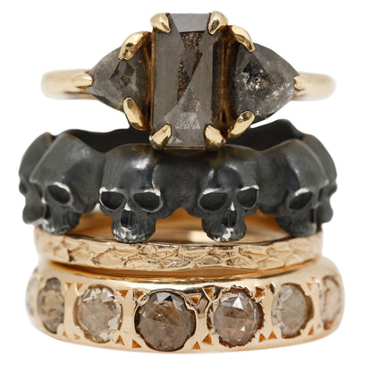 Oxidized Skull Eternity Ring