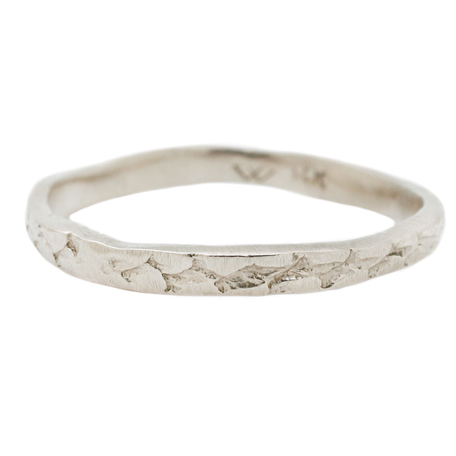 White Gold Snakeskin Stacking Band