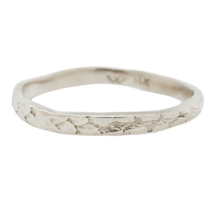 White Gold Snakeskin Stacking Band
