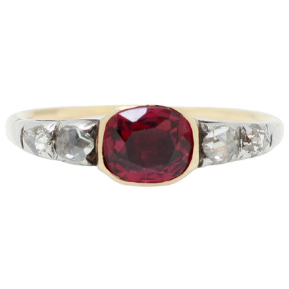Vintage Garnet And Diamond Ring