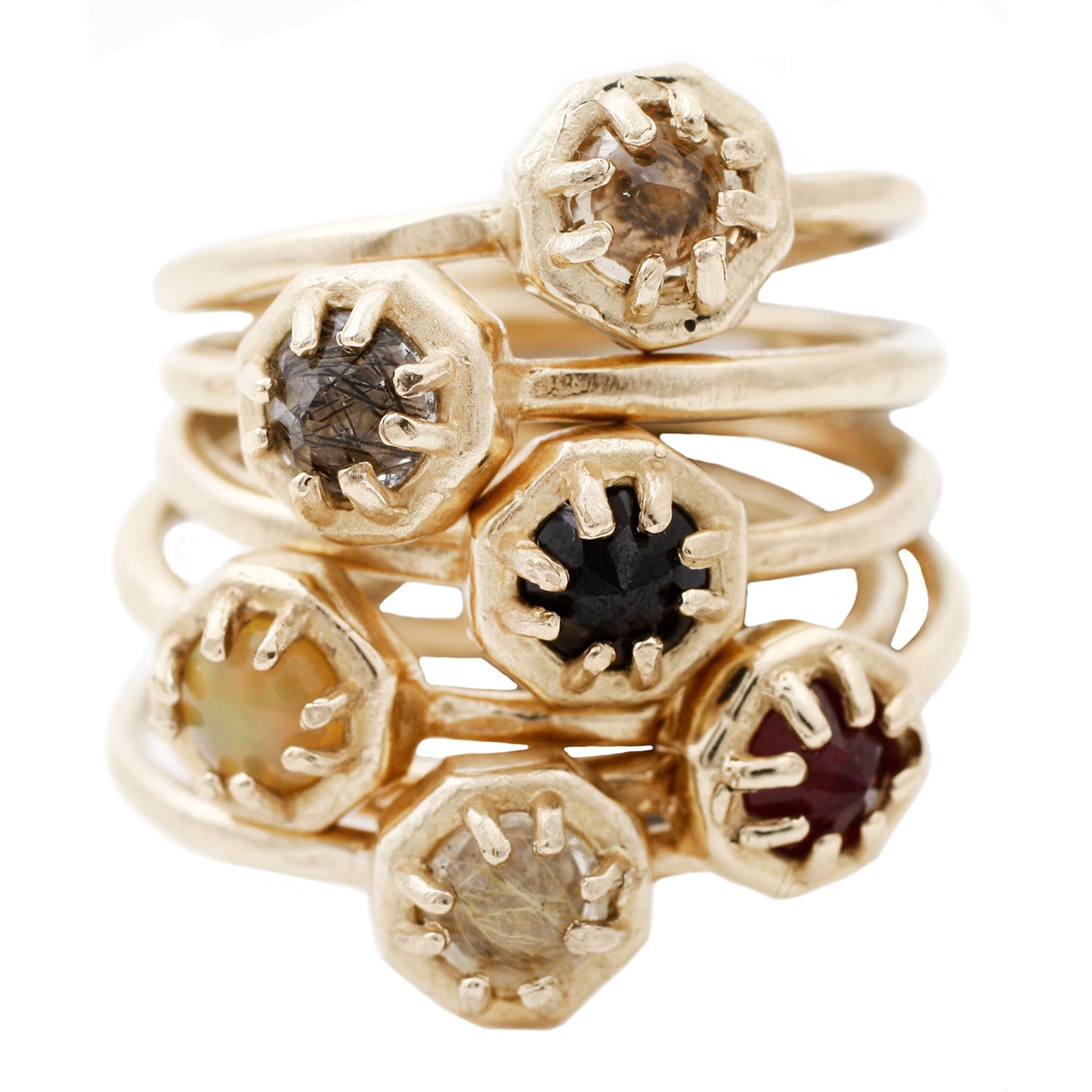 Tiny Tourmalinated Quartz Ring