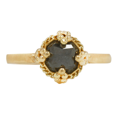 Square Gray Diamond Textile Solitaire