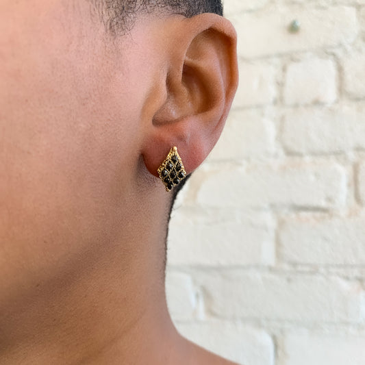 Black Diamond Woven Lattice Studs