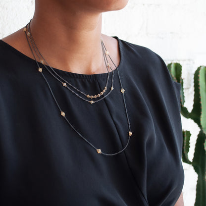 Champagne Diamond Textile Necklace