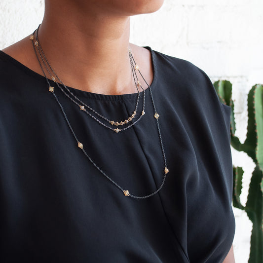 Champagne Diamond Textile Necklace