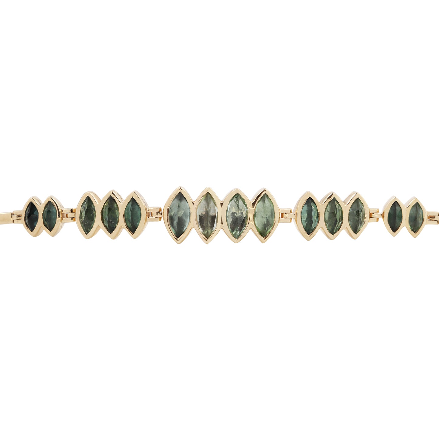 Multi Green Tourmaline Articulated Bracelet