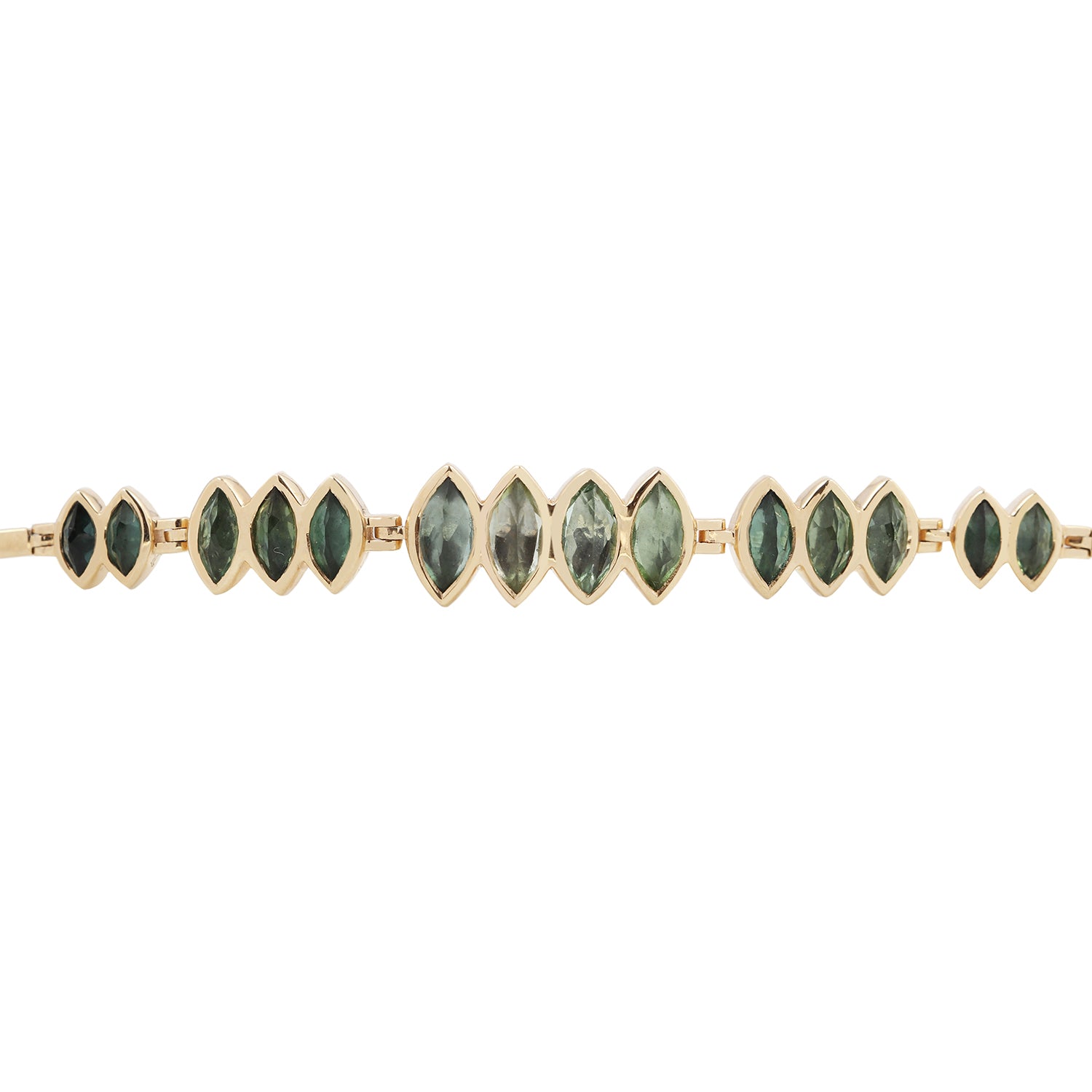 Multi Green Tourmaline Articulated Bracelet