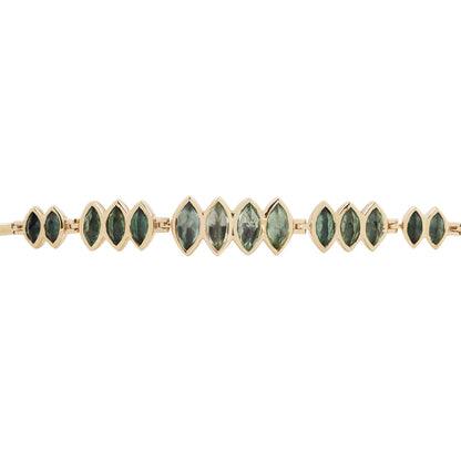 Multi Green Tourmaline Articulated Bracelet