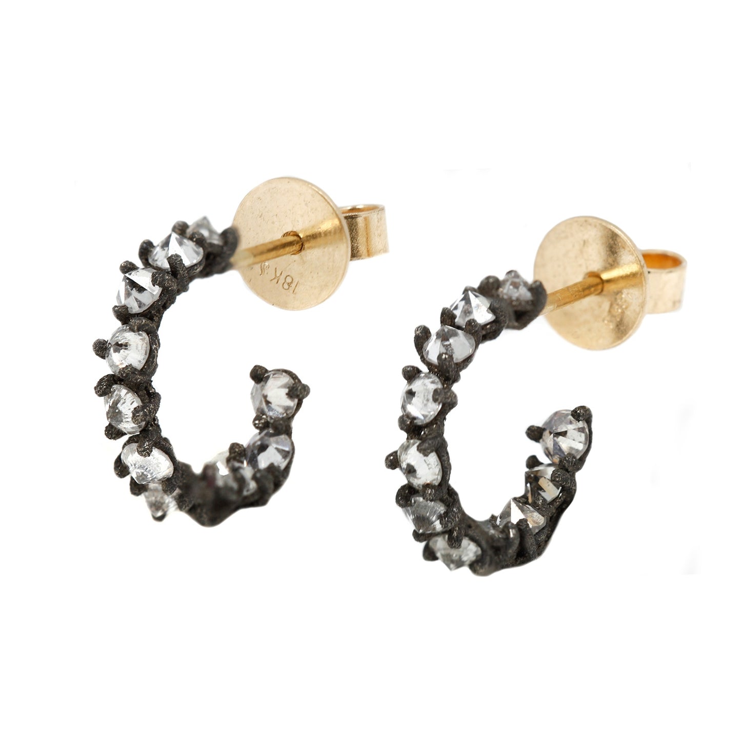 TAP by Todd Pownell White Diamond Cluster Hoop Earrings