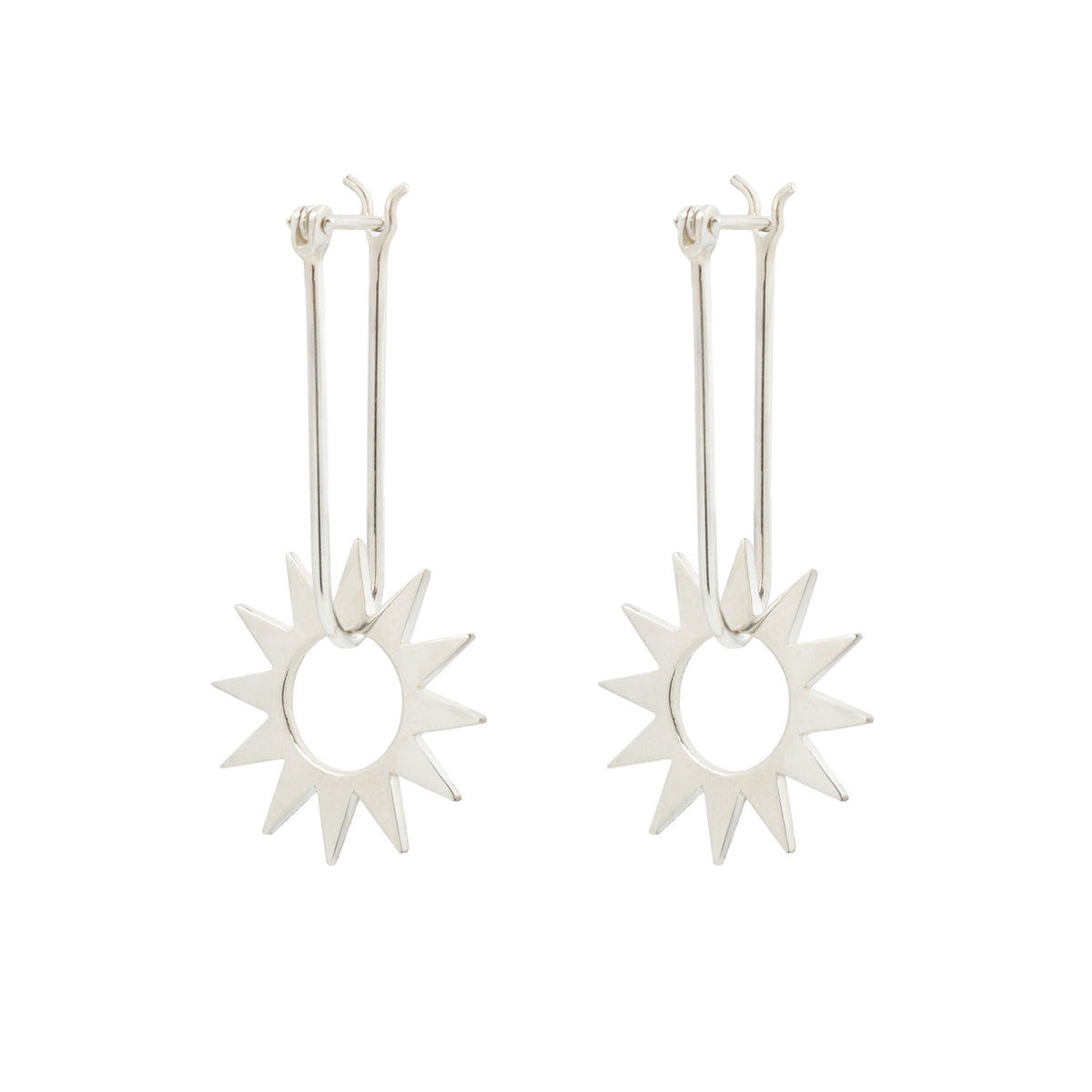 Latch and Spur Silver Earrings