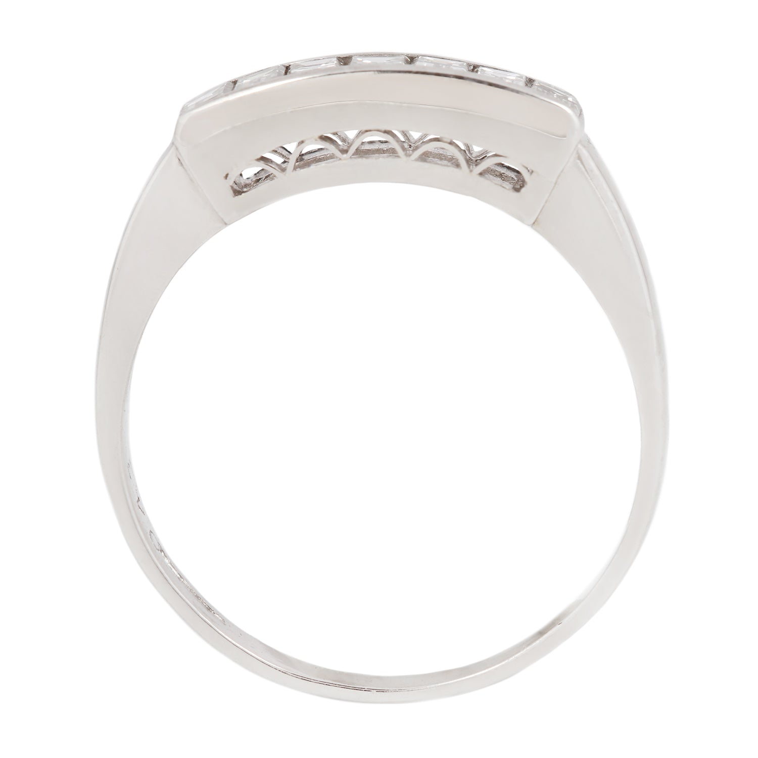 Platinum Seven Diamond Bar Ring