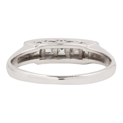 Platinum Five Diamond Bar Ring