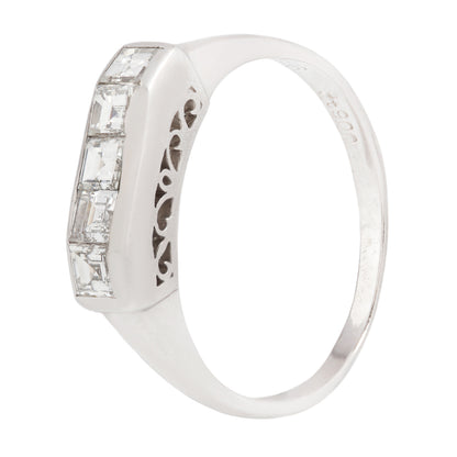 Platinum Five Diamond Bar Ring