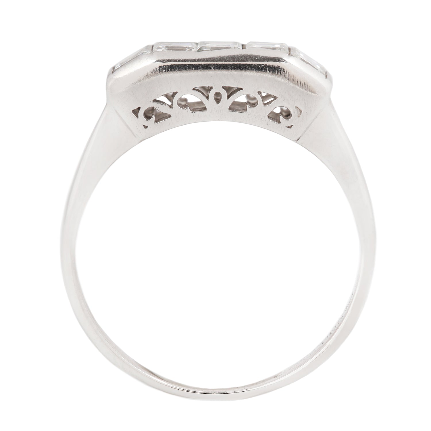 Platinum Five Diamond Bar Ring