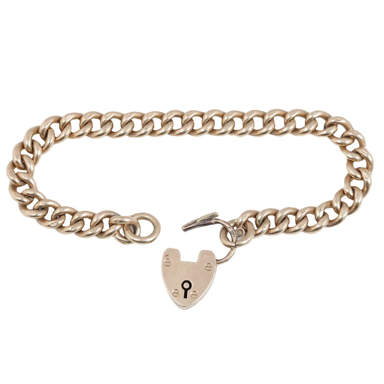 Curb Link Heart Bracelet