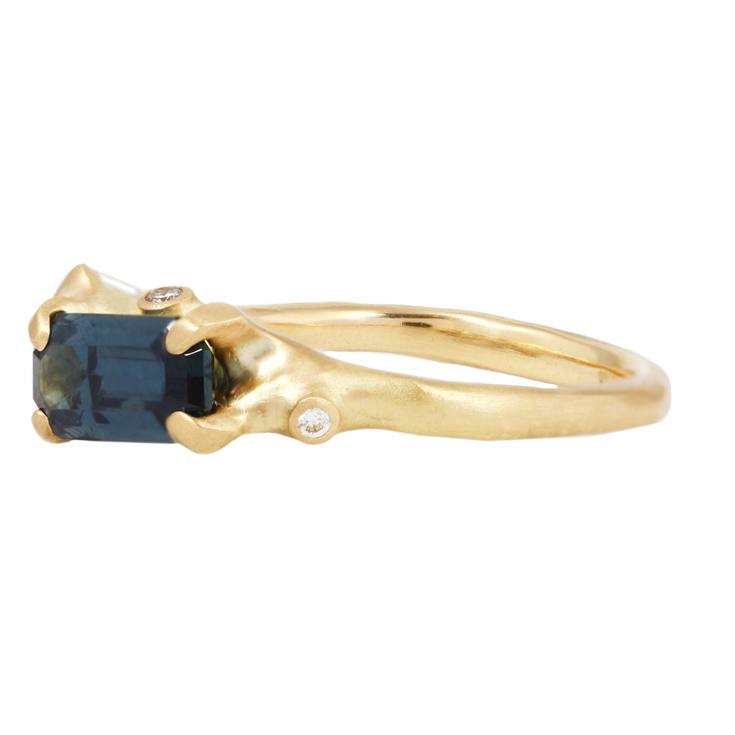 Blue Sapphire Cluster Ring