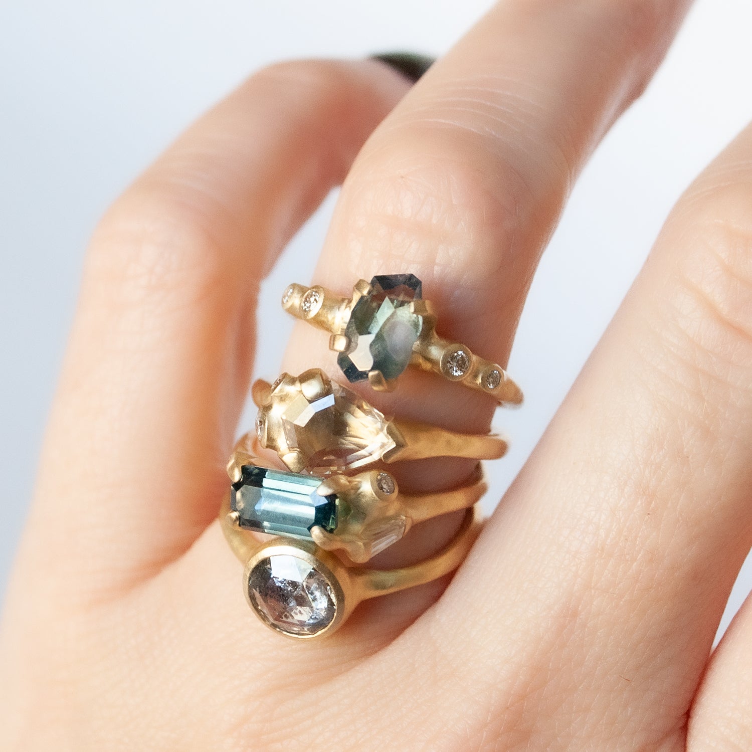 Blue Sapphire Cluster Ring