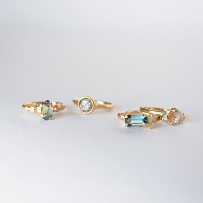 Blue Sapphire Cluster Ring