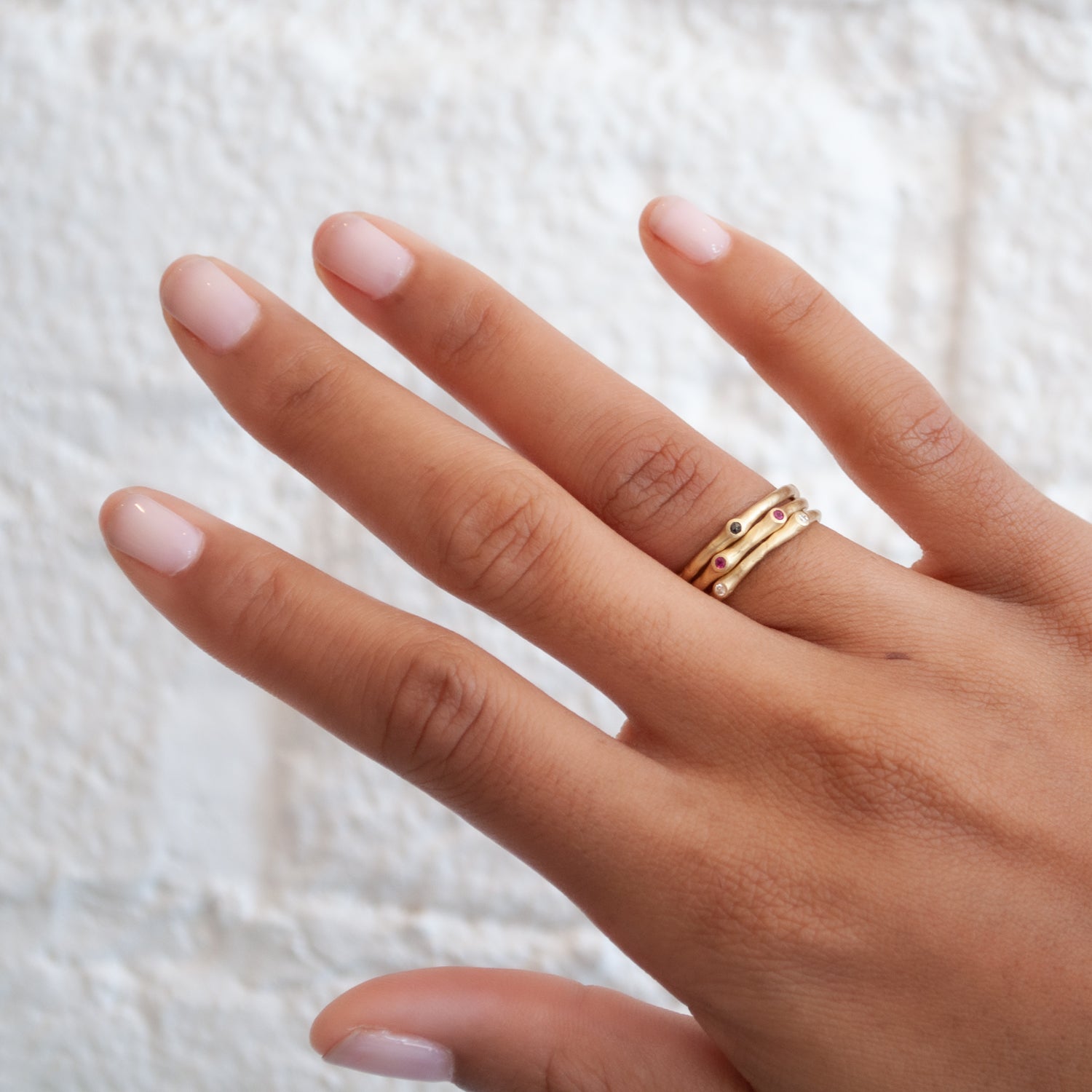 Petite Black Diamond Stacking Ring