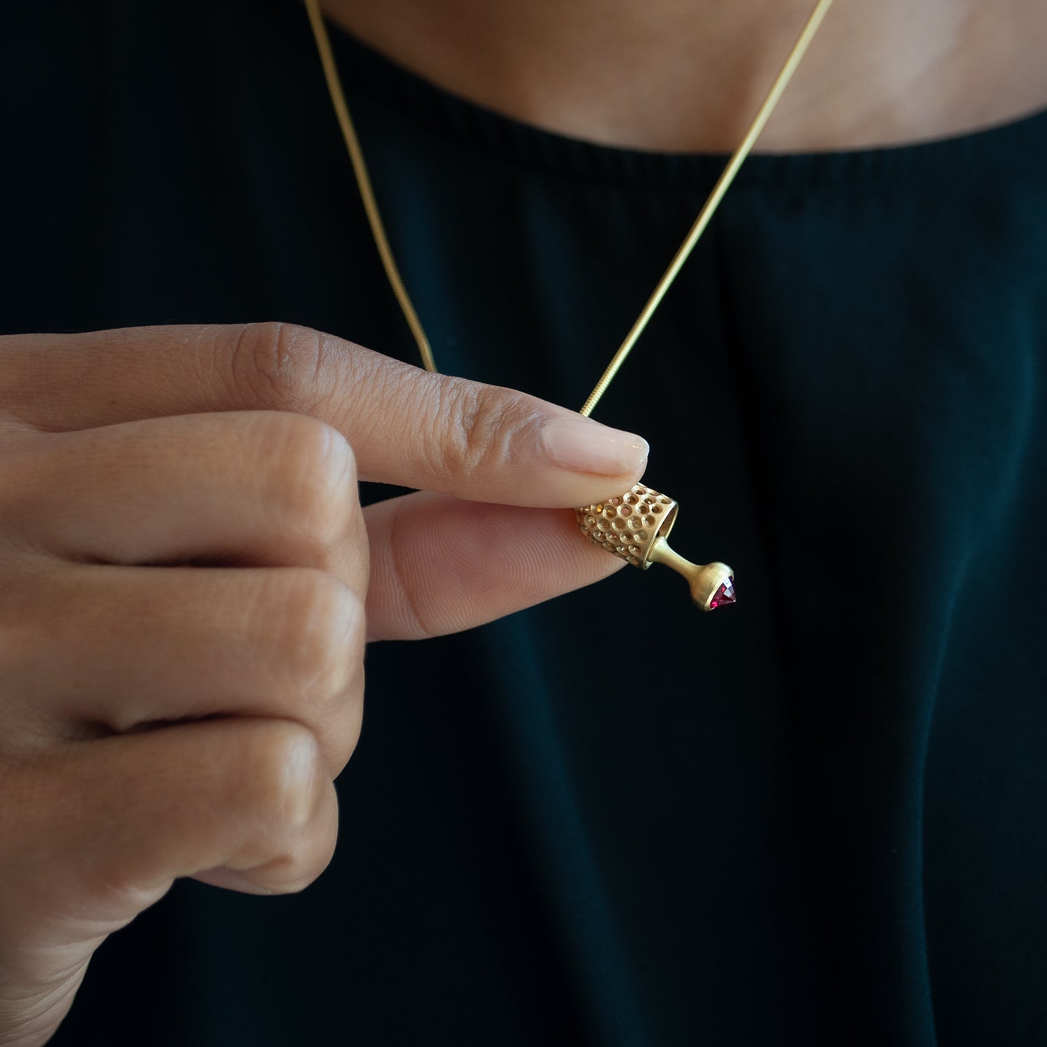 Ruby Pod Necklace