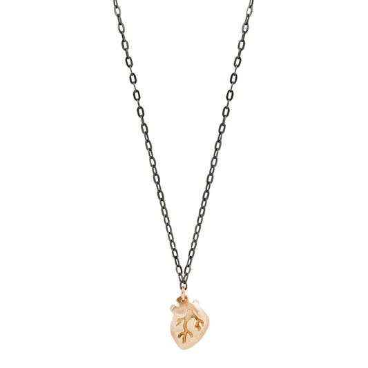 Tiny Mixed Metal Heart Necklace