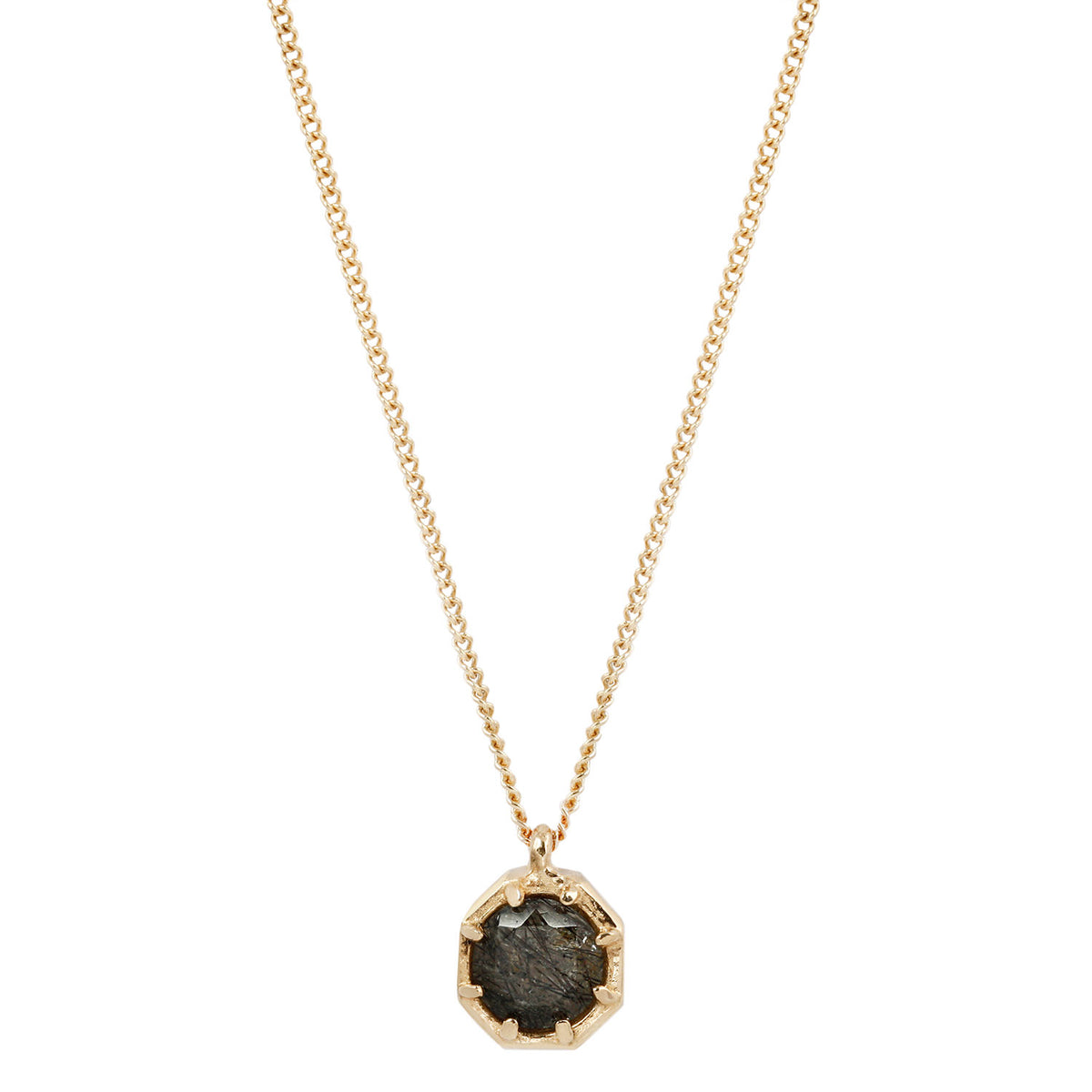 Quartz Octagon Necklace by Lauren Wolf shown on a white backdrop