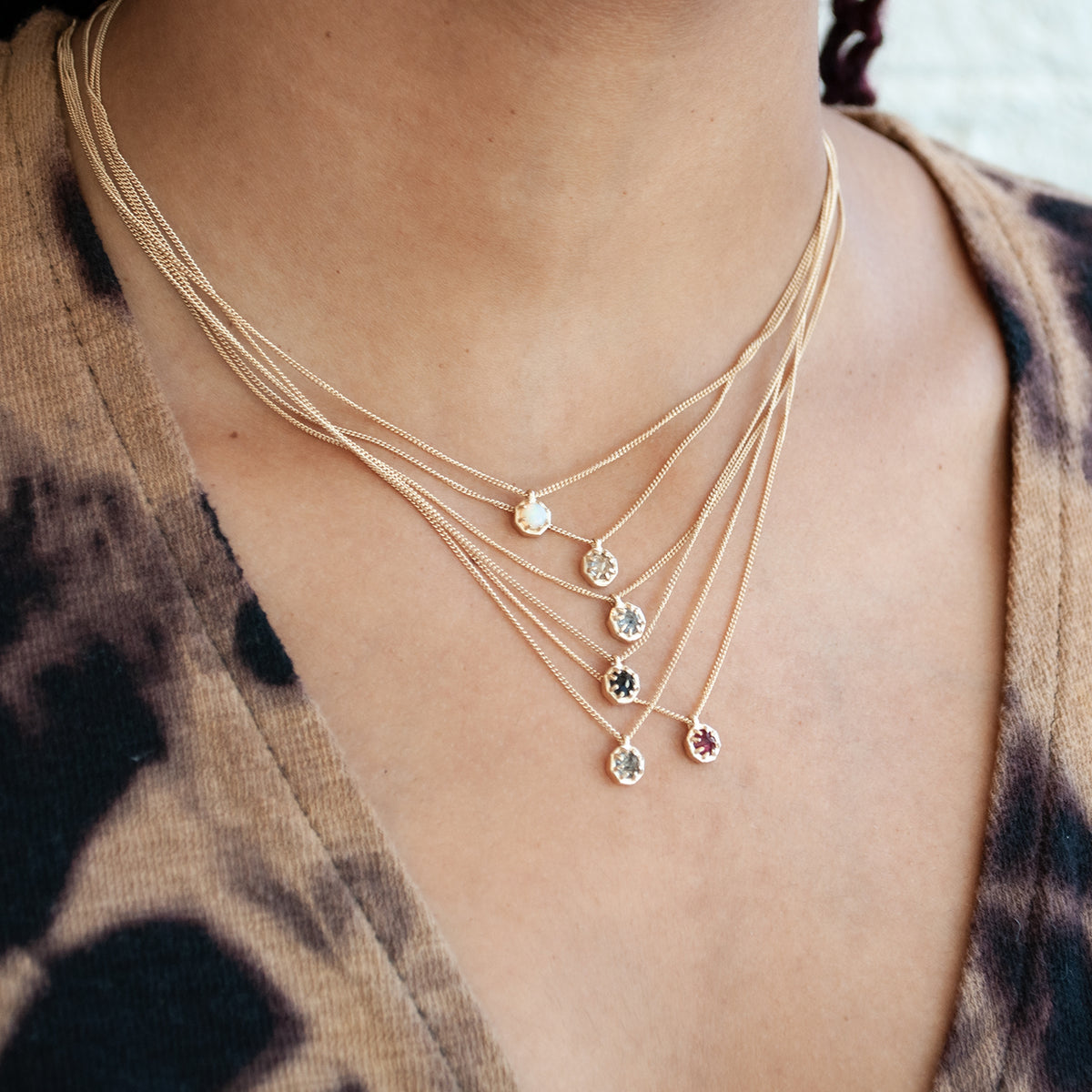 Small Ruby Octagon Necklace