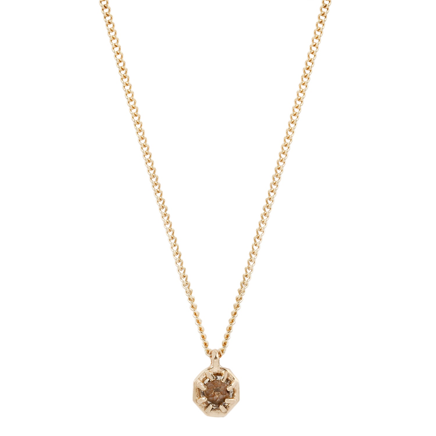 Small Champagne Quartz Octagon Necklace