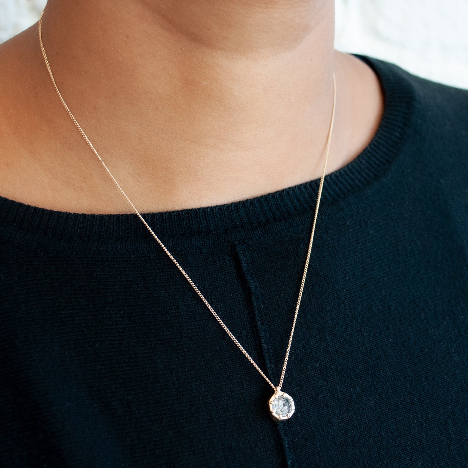 Brilliant Cut Salt + Pepper Necklace