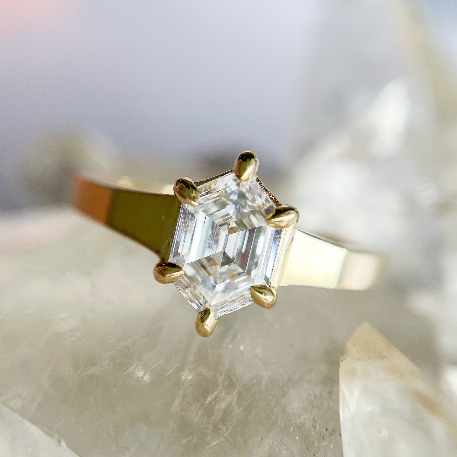 Bright Light Hexagon Ring