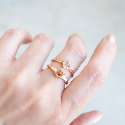Small Yellow Quartz Hexagon Ring