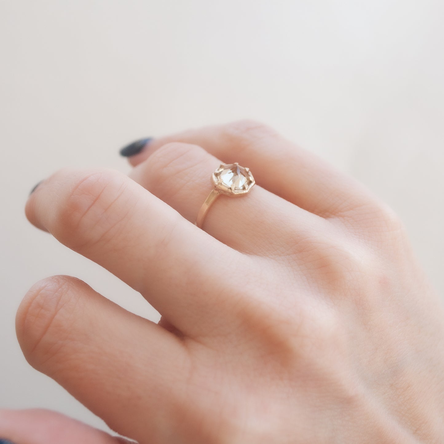 Champagne Quartz Gold Ring