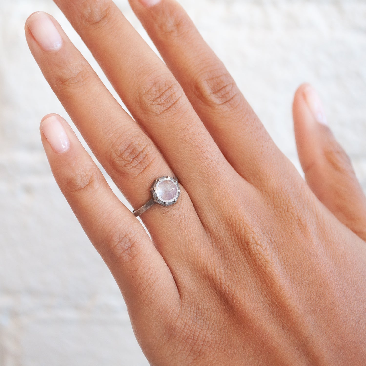 Rainbow Moonstone Ring