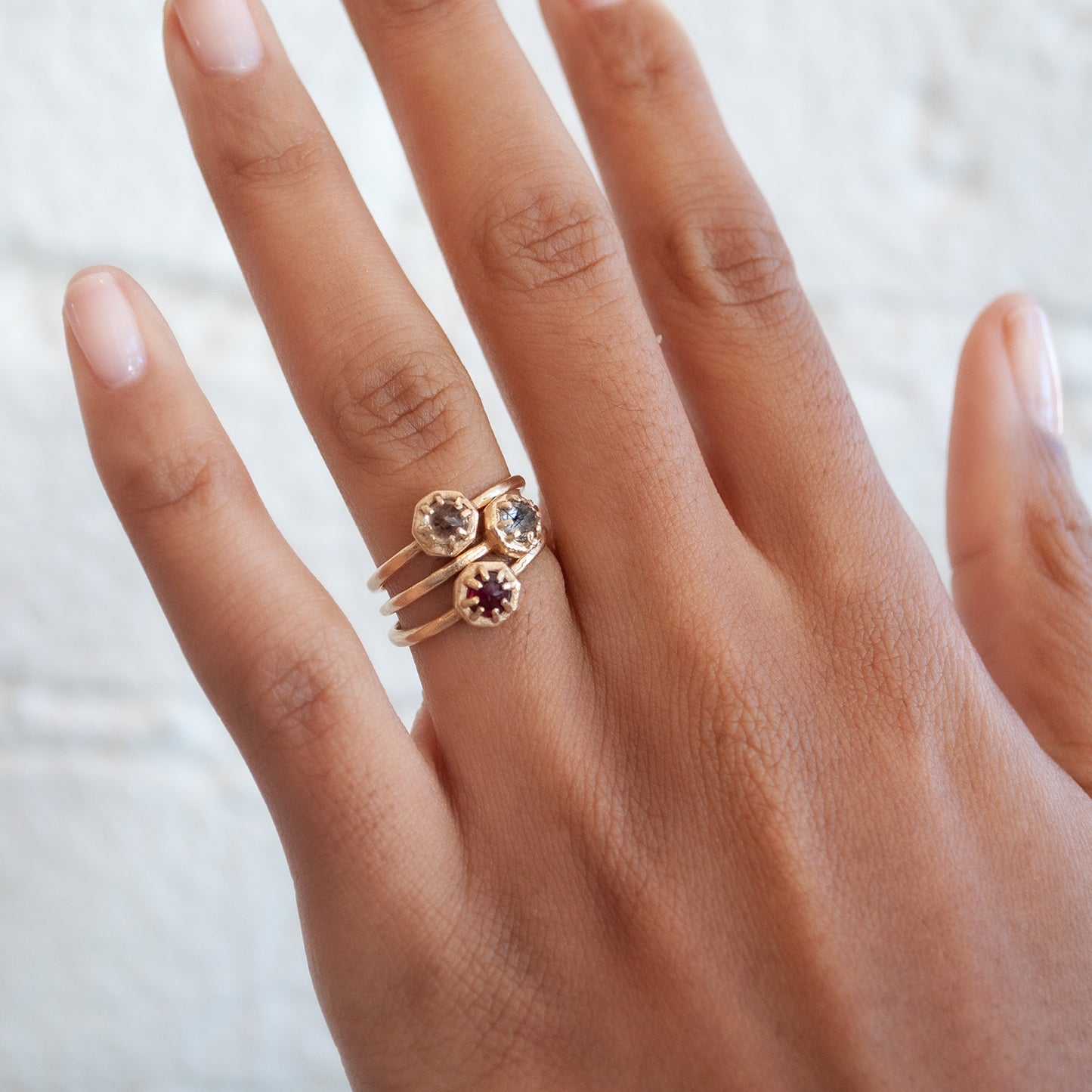 Tiny Tourmalinated Quartz Ring