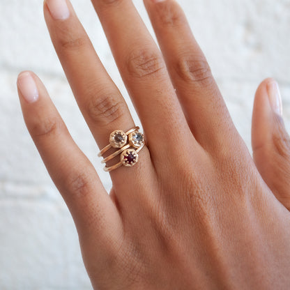 Tiny Tourmalinated Quartz Ring