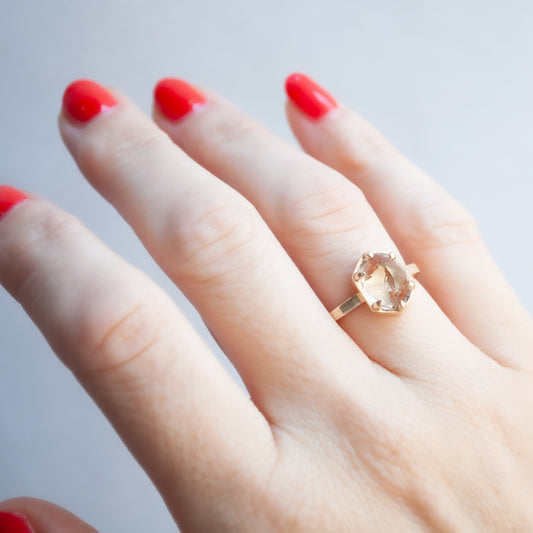 Hexagon Champagne Ring