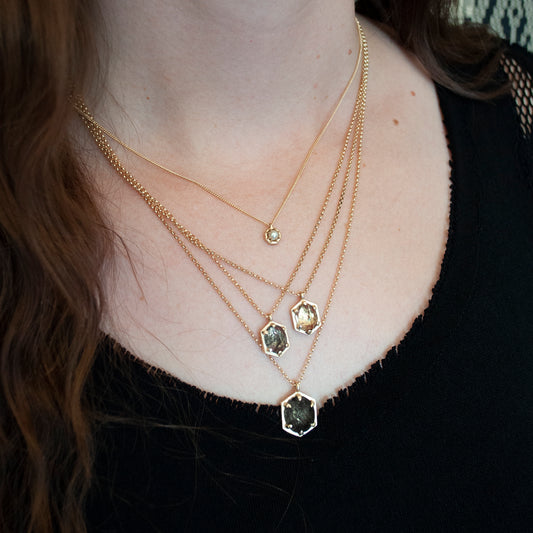 Hexagon Champagne Necklace
