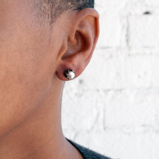 White Pearl Stingray Studs